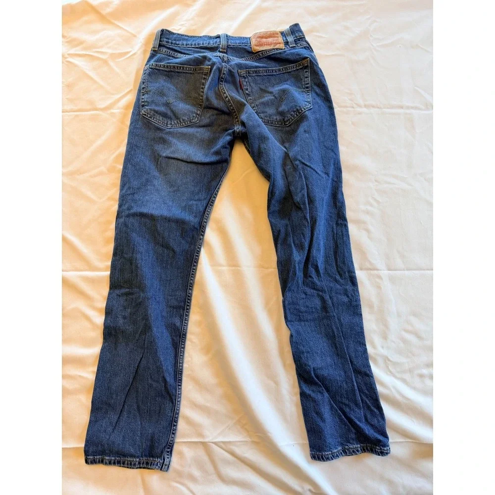 Levis 505 Regular Fit Straight Leg Jeans Blue Denim Mens 30x32 WaterLess